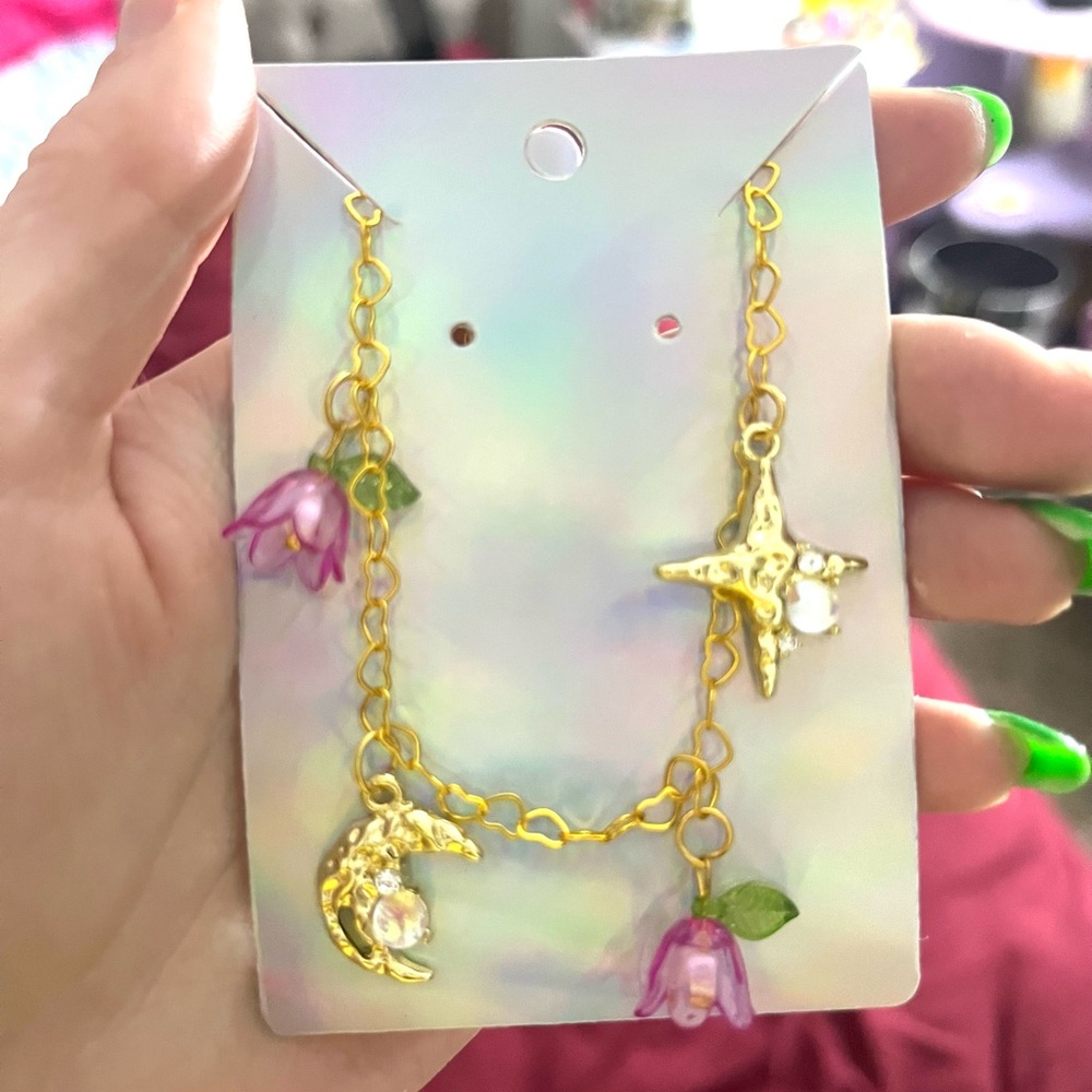 NEW Tulip, Star and Moon Charm Bracelet